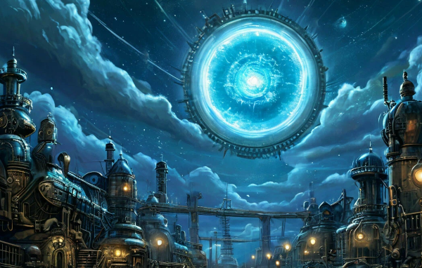 aurora borealis, steampunk